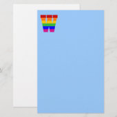 Rainbow Letter W Briefpapier (Voorkant / Achterkant)