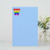 Rainbow Letter W Briefpapier (Staand voorkant)