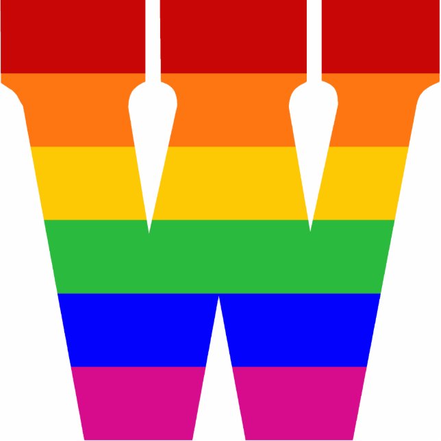 Rainbow Letter W Fotobeeldje Ornament (Voorkant)
