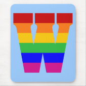 Rainbow Letter W Muismat (Voorkant)