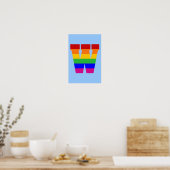 Rainbow Letter W Poster (Keuken)