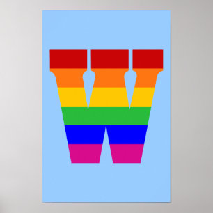Rainbow Letter W Poster