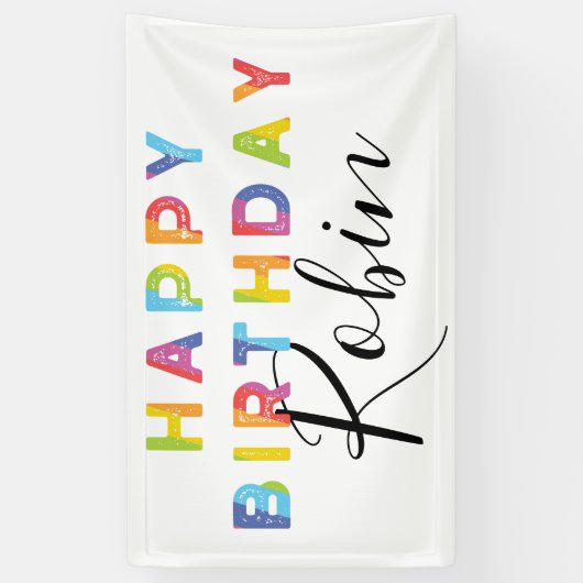 Rainbow Letters Eenvoudige stijl, speciaal geperso Spandoek (Verticaal)