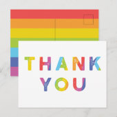 Rainbow Letters en Rainbow Stripes Dank je wel Feestdagenkaart (Voorkant / Achterkant)