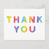 Rainbow Letters en Rainbow Stripes Dank je wel Feestdagenkaart (Voorkant)