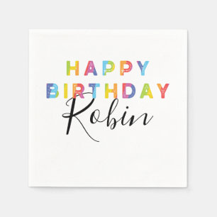 Rainbow Letters Happy Birthday Paper Party Servet