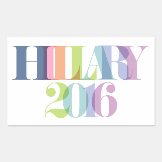 Rainbow Letters - Hillary 2016 Rechthoekige Sticker (Voorkant)