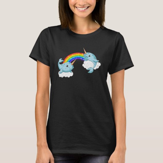 Rainbow Leuke Walvis Zee Creature Ocean Zoogdier N T-shirt (Voorkant)