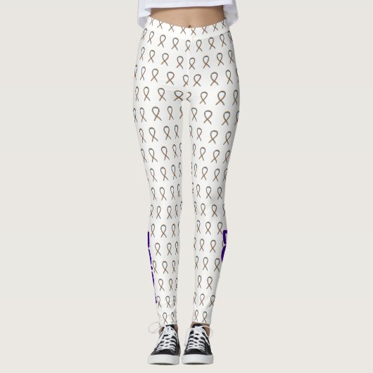 Rainbow LGBT Awareness Ribbon Custom Leggings (Voorkant)