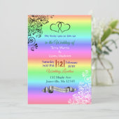 Rainbow LGBT bruiloft uitnodigingen (Staand voorkant)