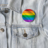 Rainbow LGBT Flag Button | Pride Flag Pinback (In situ)