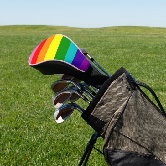 Rainbow LGBT gay flag Golf Head Hoesje Golfheadcover (Insitu)