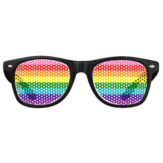 Rainbow LGBT gay flag Party Sunbril Retro Zonnebril (Voorkant)
