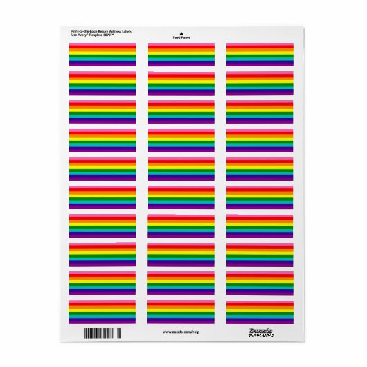 Rainbow LGBT gay flag Return Label (Full Sheet)
