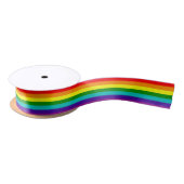Rainbow LGBT gay flag Ribbon Satijnen Lint (Spoel)