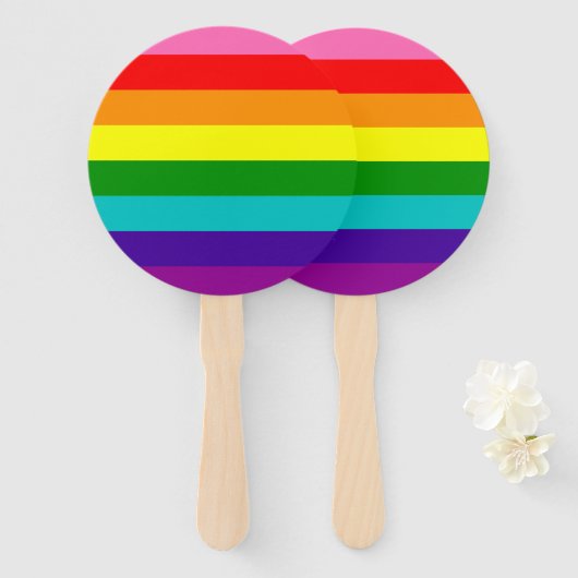 Rainbow LGBT gay flag set of Fans Handwaaier (Voorkant en achterkant)