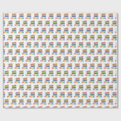 Rainbow LGBT Gay Pride Layer Cake Slice Bruiloft Cadeaupapier (Vlak)