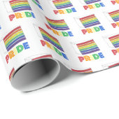 Rainbow LGBT Gay Pride Layer Cake Slice Bruiloft Cadeaupapier (Rol Hoek)