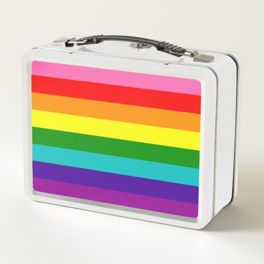 Rainbow LGBT gay vlag Metal Lunchbox (Achterkant)