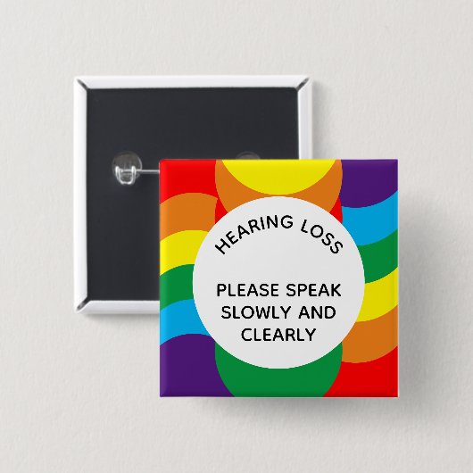 Rainbow LGBT+ Geometric Hard Haring 2-inch Vierkante Button 5,1 Cm (Voorkant /achterkant)