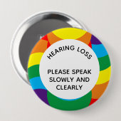 Rainbow LGBT+ Geometric Hard Haring 4-inch Ronde Button 4,0 Cm (Voorkant /achterkant)