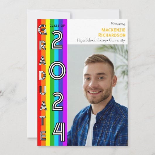 Rainbow LGBT Graduation Party Photo Kaart (Voorkant)