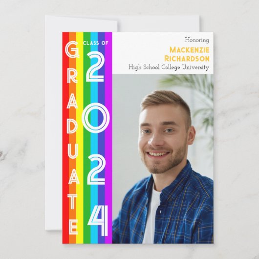 Rainbow LGBT Graduation Party Photo Kaart (Voorkant)