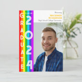 Rainbow LGBT Graduation Party Photo Kaart (Staand voorkant)