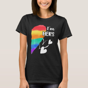 Rainbow Lgbt Heart I's Hare for Couples Gay Lesbia T-shirt
