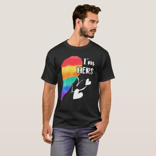 Rainbow Lgbt Heart I's Hare for Couples Gay Lesbia T-shirt (Voorkant volledig)