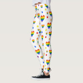 Rainbow LGBT Hearts en kleurrijk Flowers Patroon Leggings (Links)