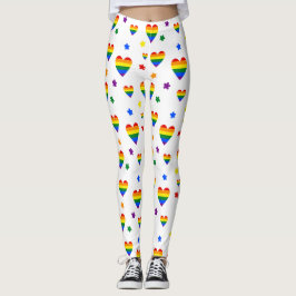 Rainbow LGBT Hearts en kleurrijk Flowers Patroon Leggings