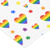 Rainbow LGBT Hearts en kleurrijk Flowers Patroon Tafelkleed (Gekanteld)
