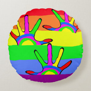 Rainbow LGBT-liefde Round Pillow Rond Kussen