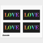 Rainbow LGBT Love Zwart Kleuren Stickers (Vel)