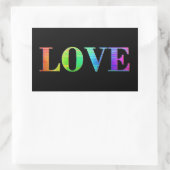 Rainbow LGBT Love Zwart Kleuren Stickers (Tas)
