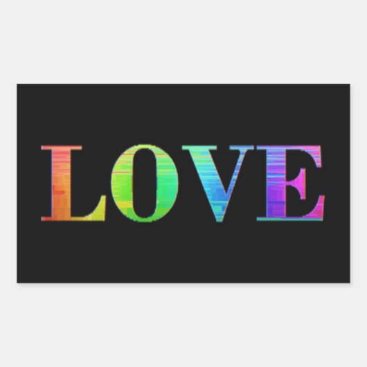 Rainbow LGBT Love Zwart Kleuren Stickers (Voorkant)