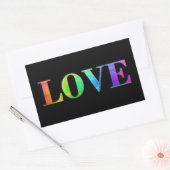 Rainbow LGBT Love Zwart Kleuren Stickers (Envelop)