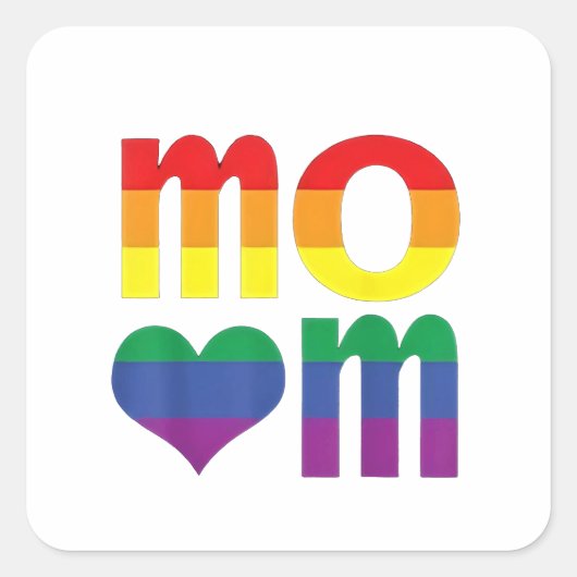 Rainbow LGBT Pride Month Moederdag LGBT Vierkante Sticker (Voorkant)