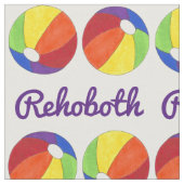 Rainbow LGBT Pride Rehoboth Beach DE Beach Ball Stof (Close Up)
