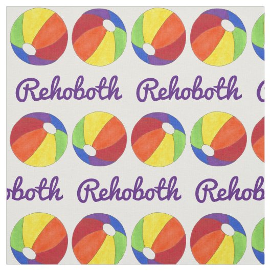 Rainbow LGBT Pride Rehoboth Beach DE Beach Ball Stof (Swatch)