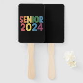 Rainbow LGBT Pride Senior 2024 Afstuderen Handwaaier (Voorkant en achterkant)