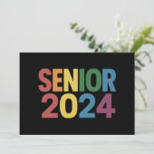 Rainbow LGBT Pride Senior 2024 Afstuderen Kaart (Staand voorkant)