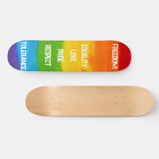 Rainbow LGBT Pride Skateboard - Gay Lesbian Flag (Horizontaal)