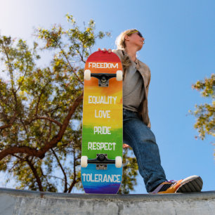 Rainbow LGBT Pride Skateboard - Gay Lesbian Flag
