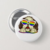 Rainbow LGBT vlag Gay Pride Shih Tzu Hond Kopie Ronde Button 5,7 Cm (Voorkant /achterkant)
