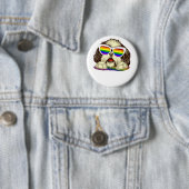 Rainbow LGBT vlag Gay Pride Shih Tzu Hond Kopie Ronde Button 5,7 Cm (In situ)