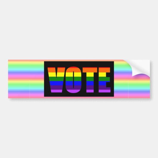 Rainbow LGBT Vote Bumpersticker (Voorkant)