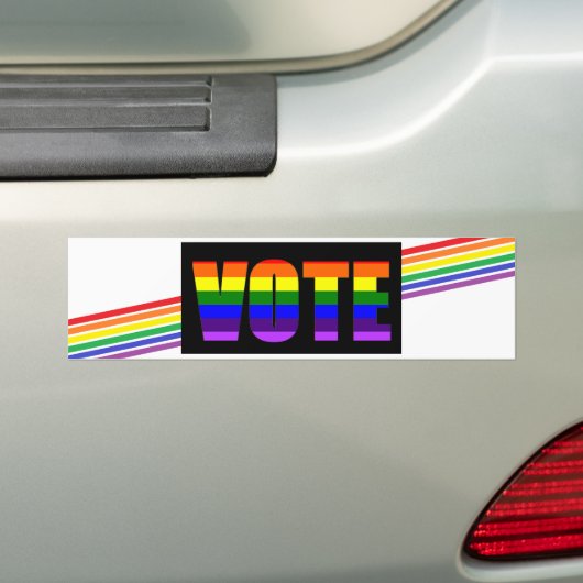Rainbow LGBT Vote Bumpersticker (Op auto)