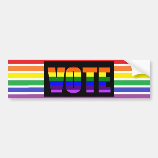 Rainbow LGBT Vote Bumpersticker (Voorkant)